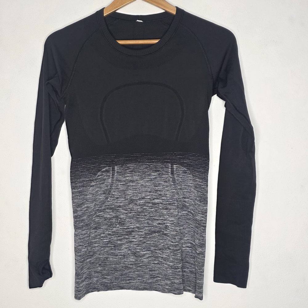 lululemon athletica Black and Gray Long Sleeve Top